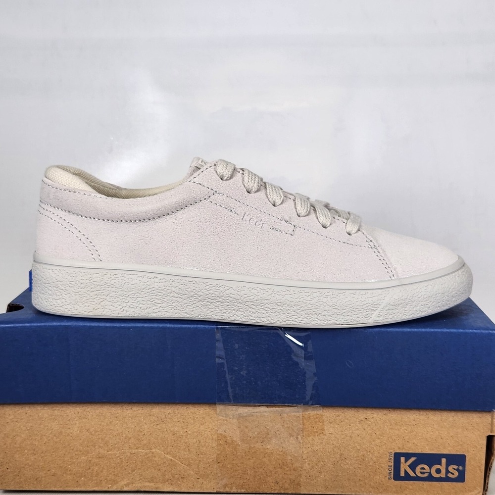Keds Alley Suede Grit Sneakers Women Size 6.5 Light Grey Lace Up WH66581